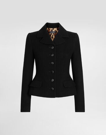Dolce & Gabbana Chaqueta con cierre recto de lana virgen Negro F26AJTFU23Q