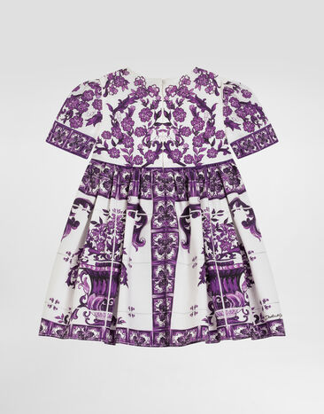 Dolce & Gabbana Majolica-print cotton poplin dress Multicolor L24DH6HH5EP