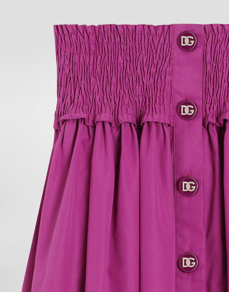 Dolce & Gabbana Hosenrock aus Popeline mit Zierknöpfen Fuchsia L55I54FU5V4