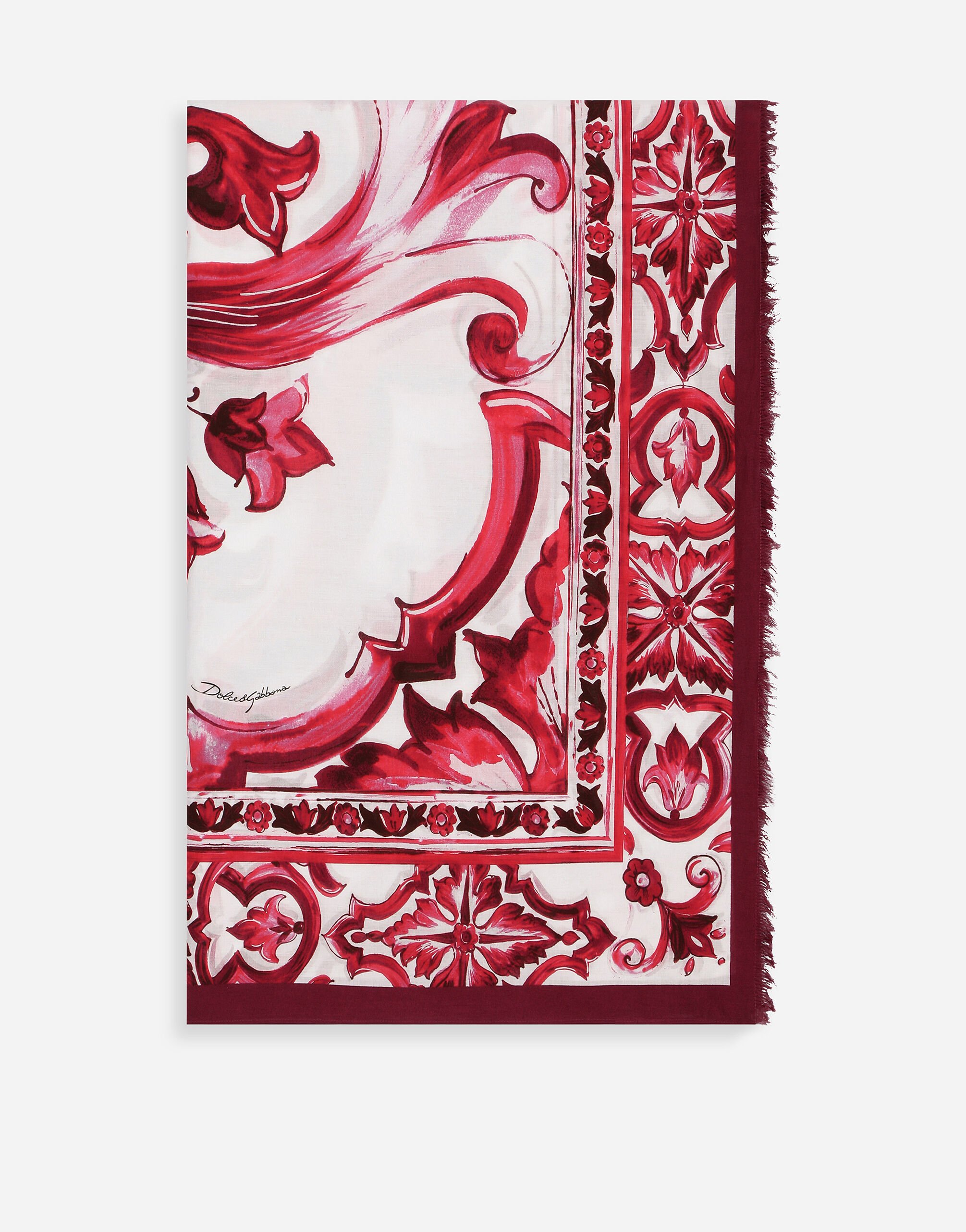 Dolce & Gabbana Majolica print batiste sarong (110 x 190) Print O8B76JFSG8G