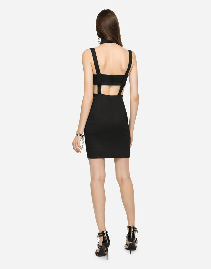 Dolce & Gabbana Short sable dress Black F6R2CTFURE2