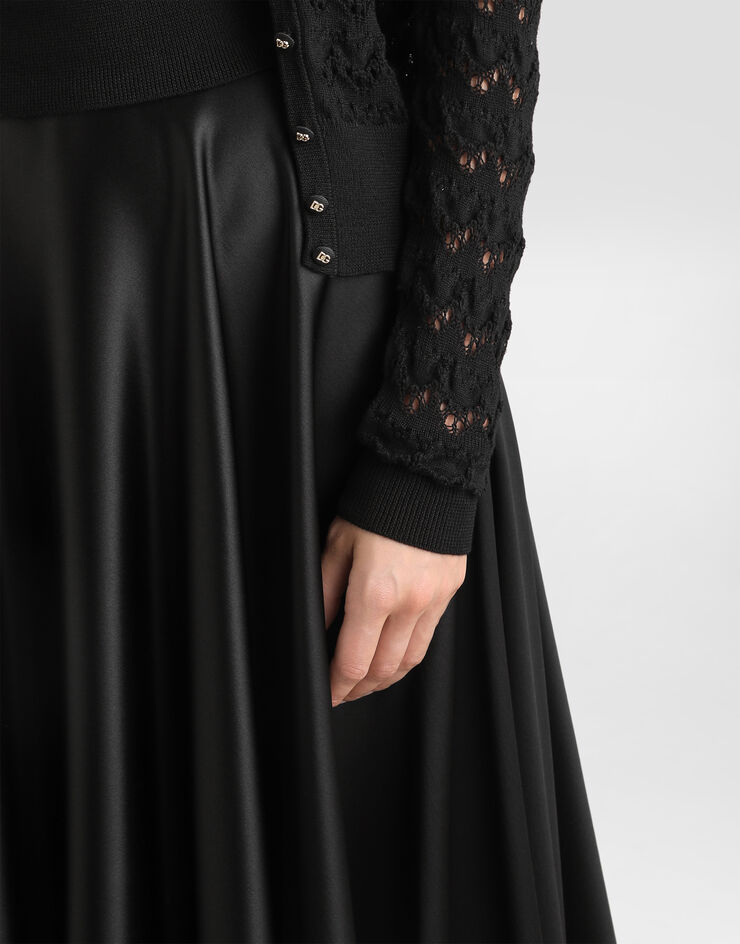 Dolce & Gabbana 真丝缎布中长伞裙 黑 F4CSOTFU1NU