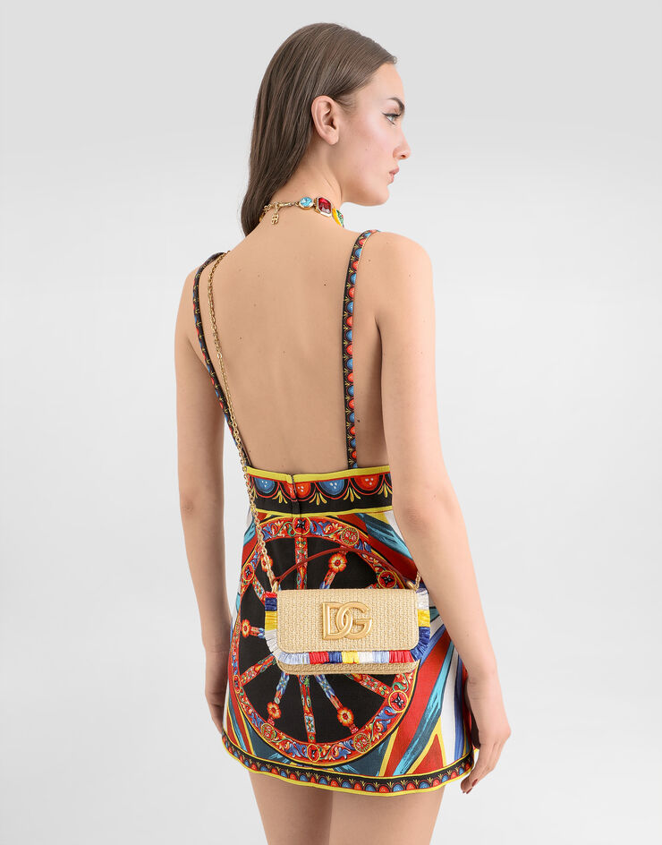 Dolce & Gabbana 3.5 shoulder bag in raffia Multicolor BB7949A0513