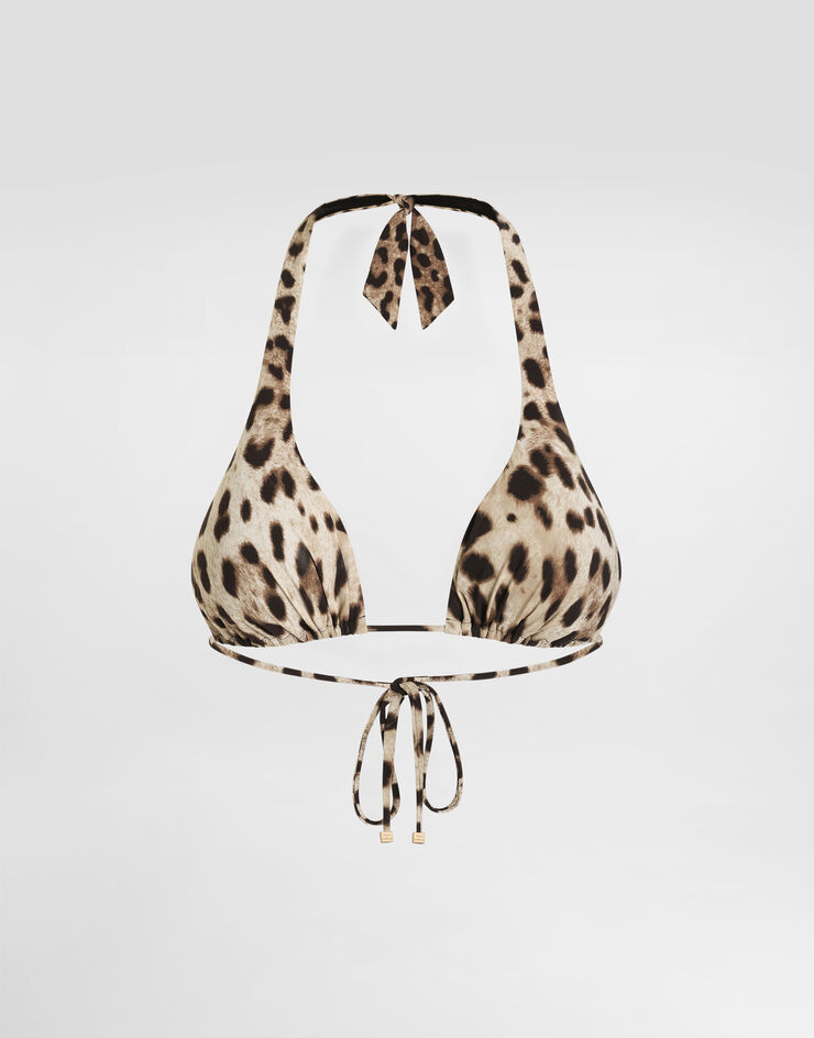 Dolce & Gabbana Leopard-print padded triangle bikini top Multicolor O1A01JONO11