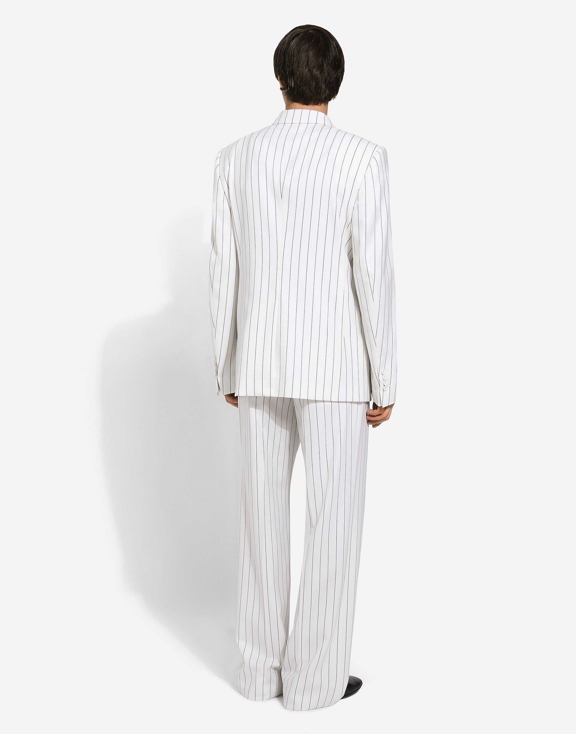 Straight-leg pinstripe pants