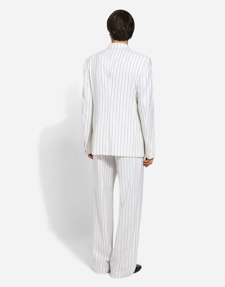 Dolce & Gabbana Pantalón de pernera recta con rayas diplomáticas Blanco GYZMHTFRBC7