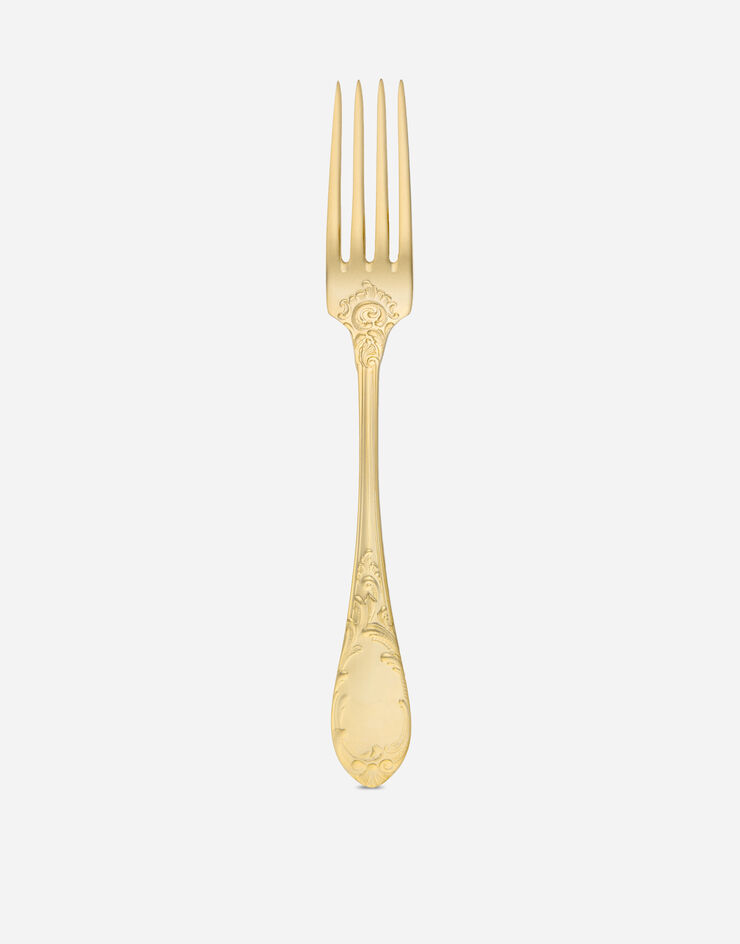 Dolce & Gabbana 24k Gold Plated Dinner Fork Multicolor TCP001TCA49