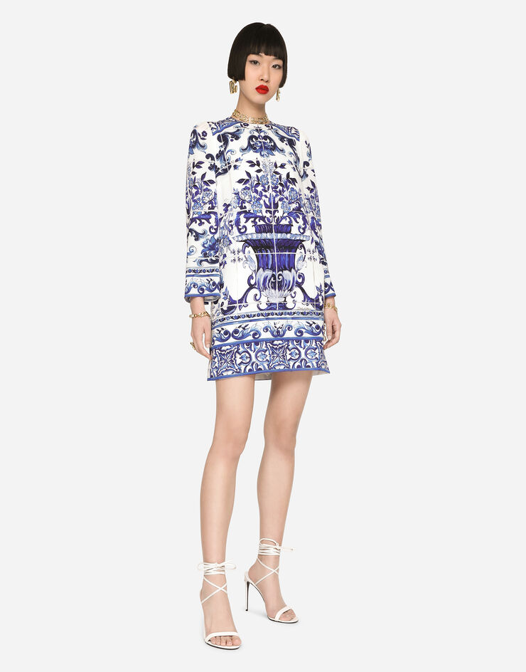 Dolce & Gabbana Majolica-print silk dress Multicolor F6ADRTHPABM
