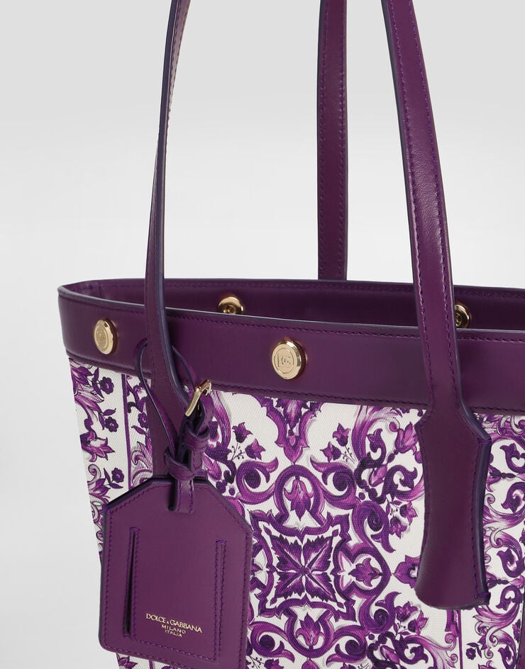 Dolce & Gabbana Majolica-print atene shopping bag in canvas Multicolor BB7828AN220