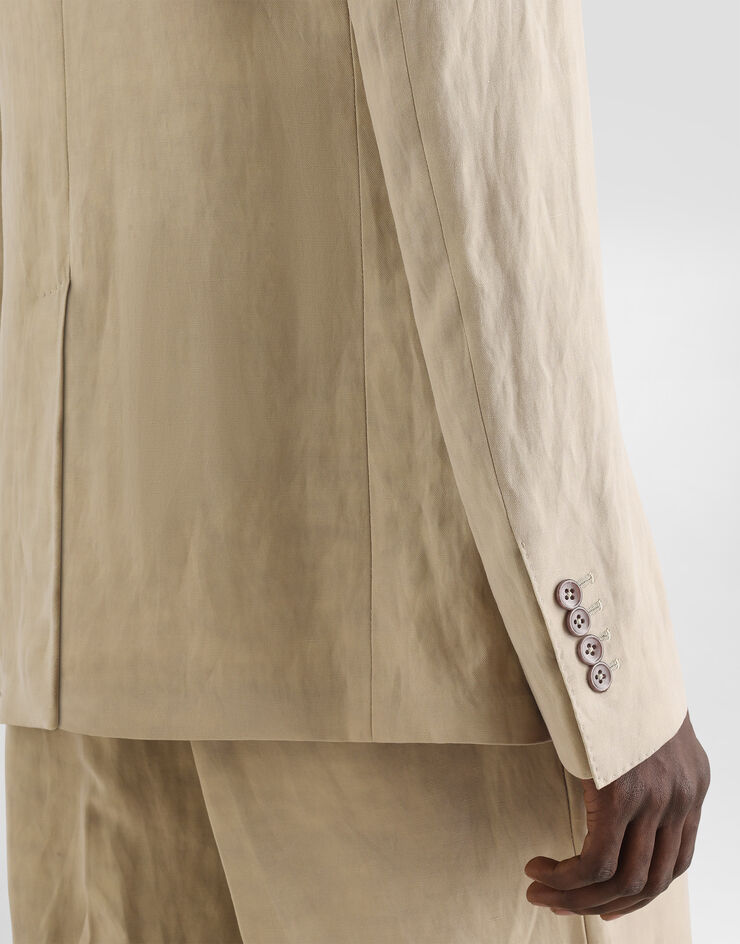 Dolce & Gabbana Martini light single-breasted linen jacket Beige G2XE2TFUTDV