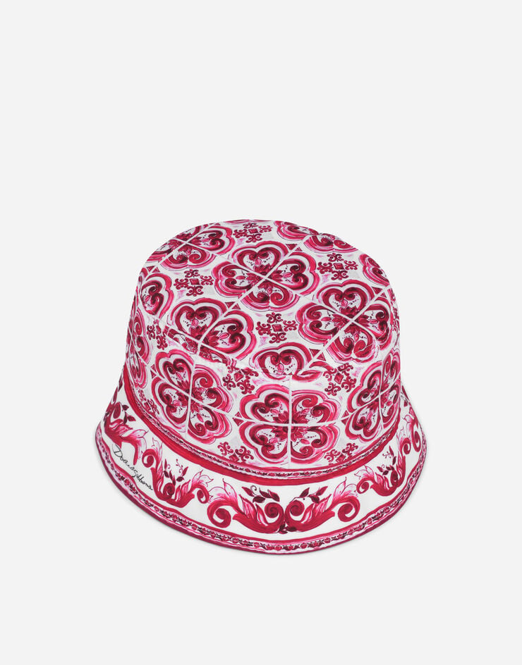 Dolce&Gabbana قبعة دلو بطبعة ماجوليكا متعدد الألوان FH603AFHMT7