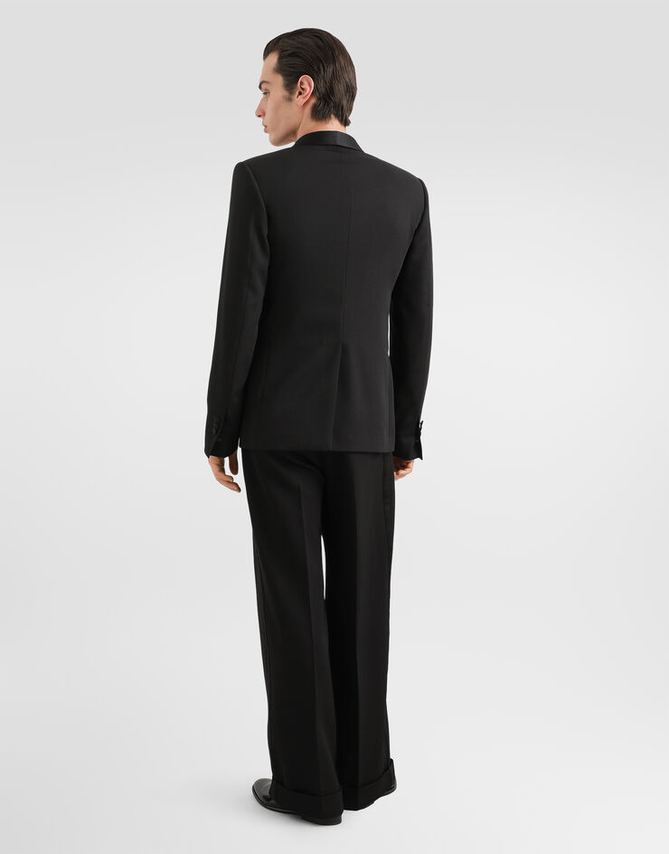 Dolce & Gabbana Double-breasted Tuxedo jacket in techno gabardine Black G2UH7TFU2Z8