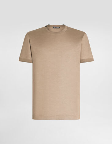 Dolce & Gabbana Short-sleeved silk t-shirt Multicolor G8ST1TFU75F