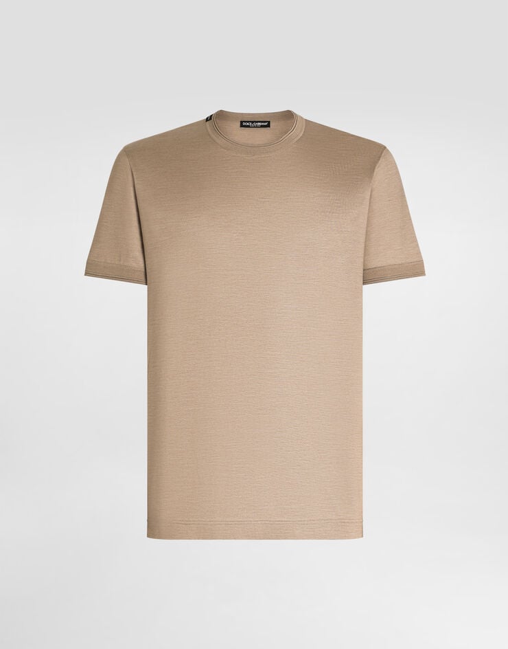 Dolce & Gabbana Short-sleeved silk t-shirt Multicolor G8ST1TFU75F
