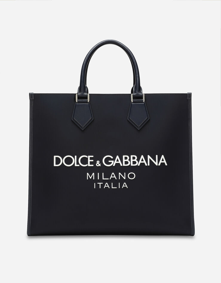 Dolce & Gabbana Shopping grande in nylon Blu BM2271AG182