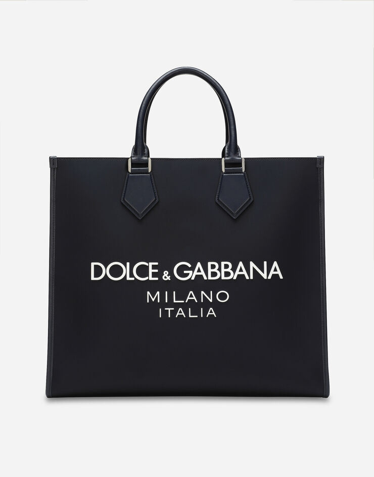Dolce & Gabbana حقيبة تسوق نايلون كبيرة أزرق BM2271AG182
