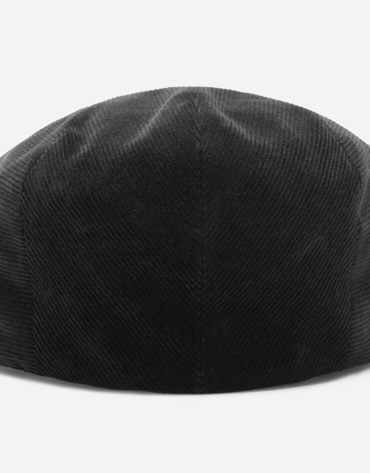 Stretch corduroy flat cap in BLACK for Men Dolce Gabbana US