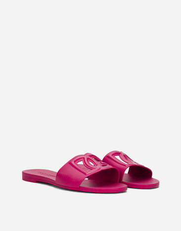 Dolce & Gabbana Rubber beachwear sliders Fuchsia CW2215AN994