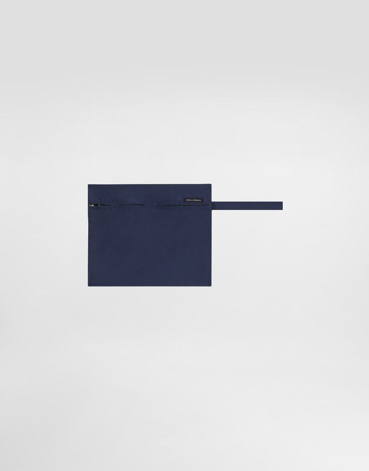 Dolce & Gabbana Boxer da mare corto con placca logata Blu M4E48TON0DK