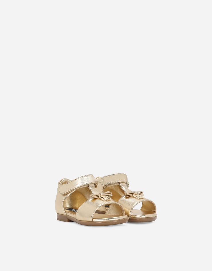 Dolce&Gabbana Foiled leather First Steps sandals Oro D20082A5439