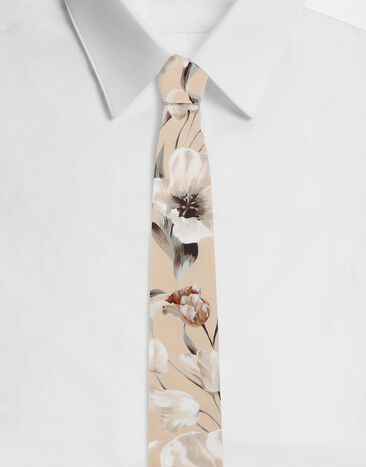 Dolce & Gabbana Floral-print poplin tie Green GH895AHUMOH
