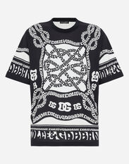Dolce&Gabbana Short-sleeved Marina-print T-shirt Black G8RF1TFLSIM