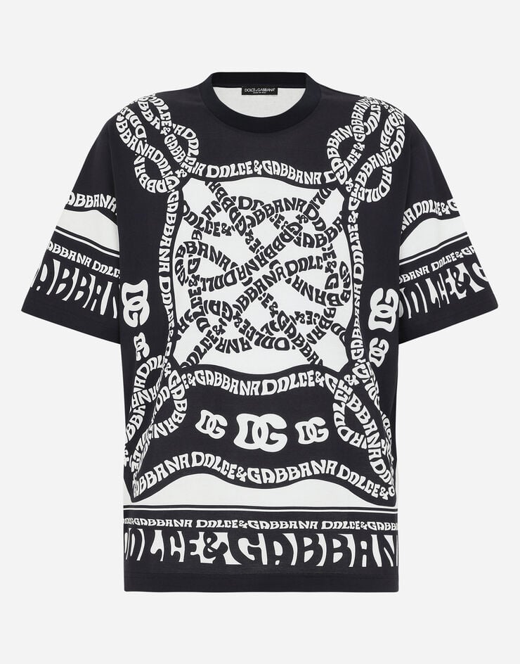 Dolce & Gabbana 마리나 프린트 반소매 티셔츠 화이트 G8PN9TII7AQ