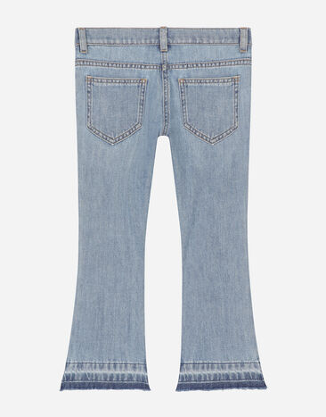 Dolce & Gabbana Jeans 5 tasche in denim con placca logata Multicolore L52F82LDC52