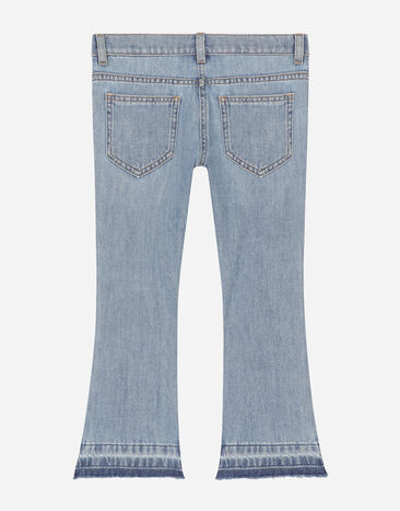 Dolce & Gabbana Jean 5 poches en denim avec plaquette à logo Multicolore L52F82LDC52