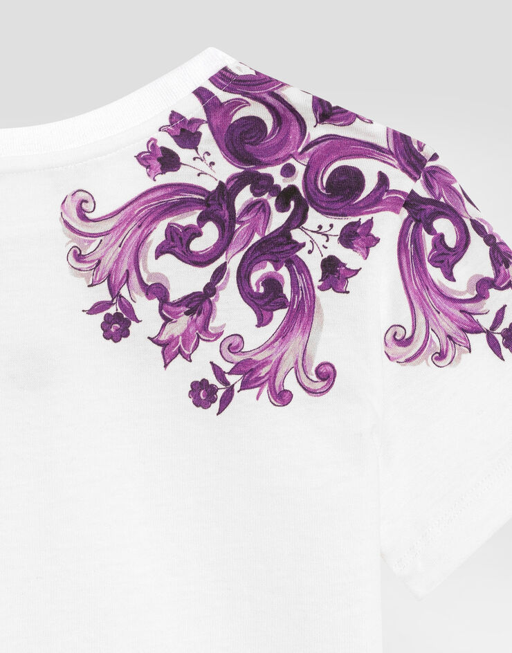 Dolce & Gabbana Majolica-print short-sleeved jersey t-shirt Multicolor L5JTNKII7H3