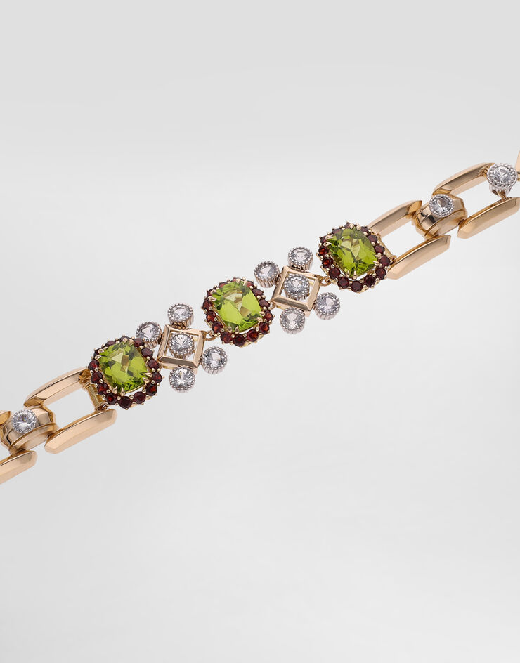 Dolce & Gabbana Eleganza Bracelet 18-carat white and yellow gold, peridots, garnets and sapphires  WBSA6GWPER1
