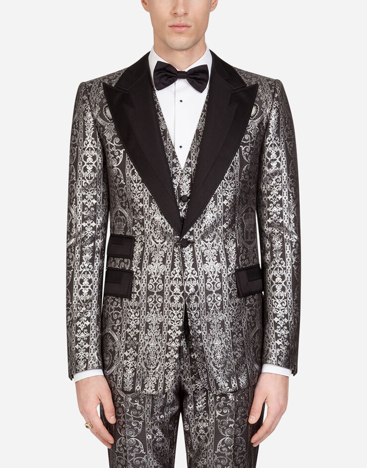Dolce & Gabbana Casino-fit tuxedo jacket with gros-grain details MULTICOLORE G2MQ2THJMFK