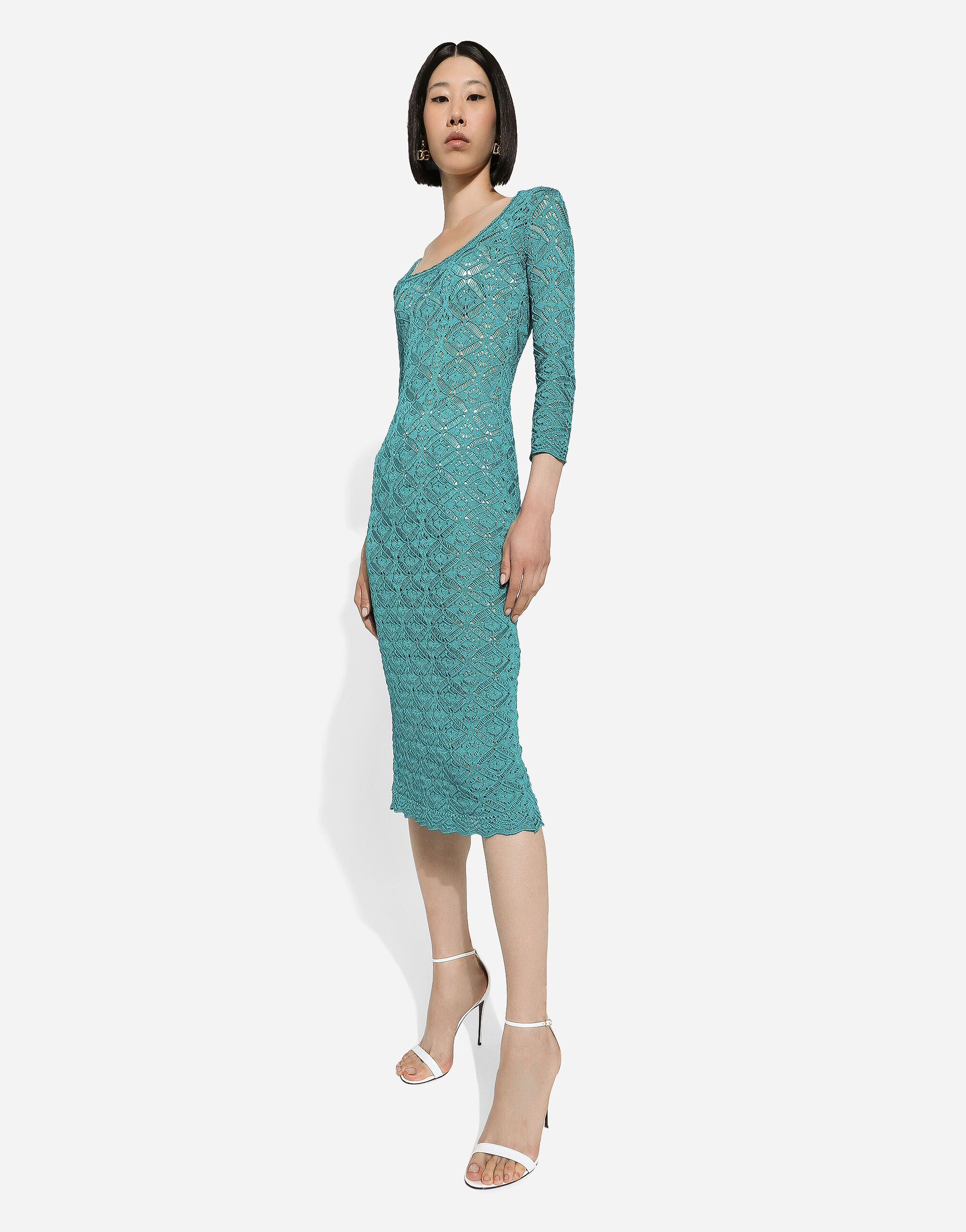Vestido azul shop dolce gabbana