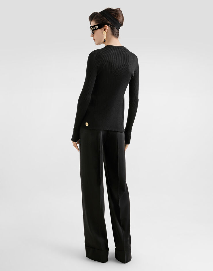 Dolce & Gabbana 双弹羊毛长裤 黑 FTBM0TGDC7Q