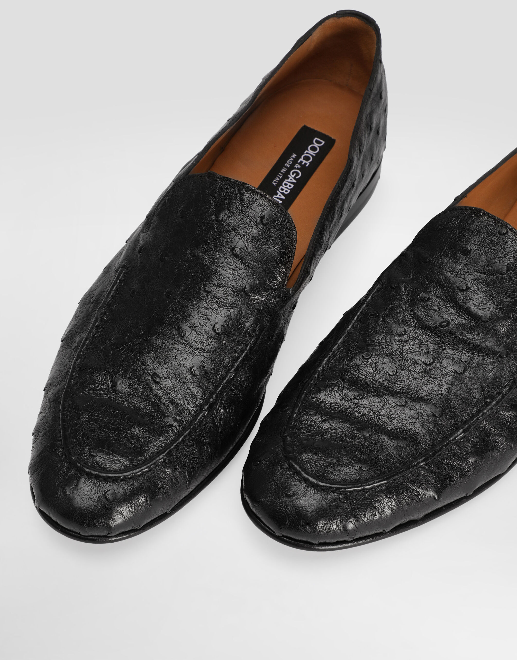 マオララDolce&Gabbana 革靴 Ostrich leather slippers in Black for Men | Dolce&Gabbana®
