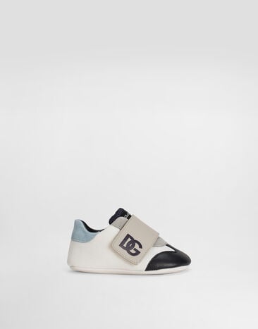 Dolce & Gabbana Mesh and split leather sneakers with DG logo Multicolor DK0148A9345