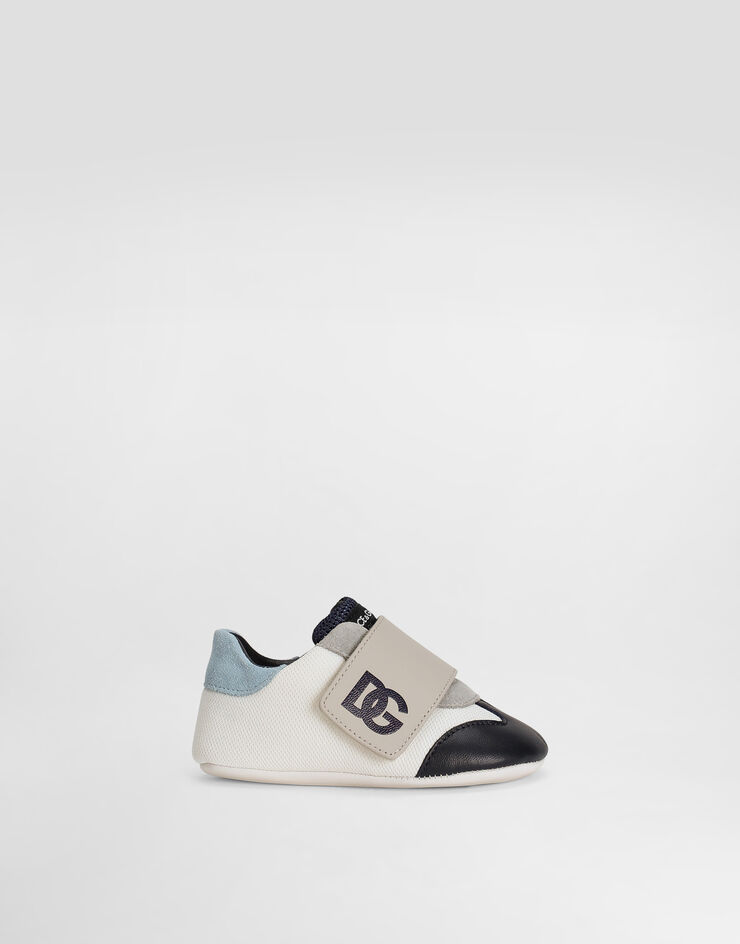 Dolce & Gabbana Mesh and split leather sneakers with DG logo Multicolor DK0148A9345