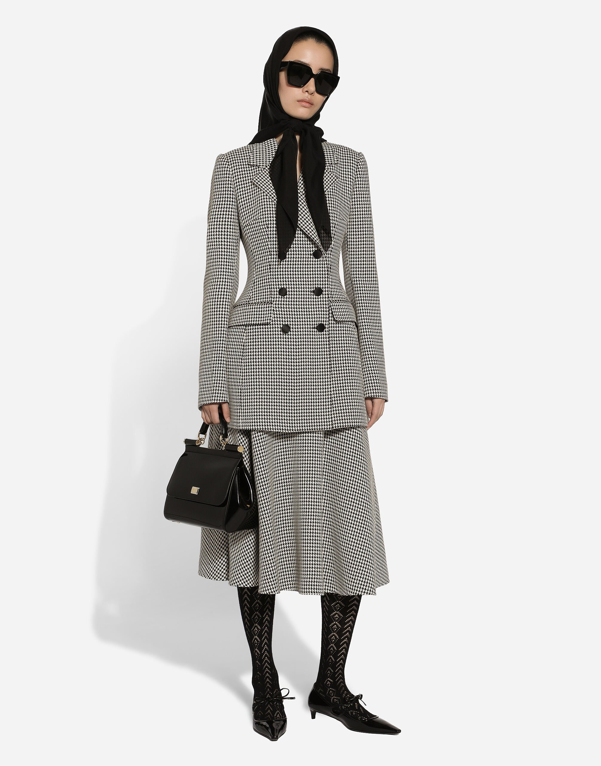 Dolce & Gabbana ハウンドトゥース ダブルブレスト コート Dolce&Gabbana】ダブルブレストコート ウールハウンドトゥース