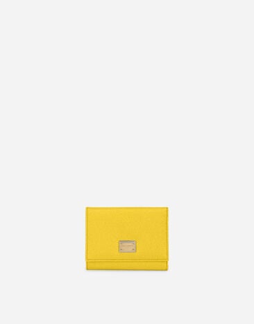 Dolce & Gabbana محفظة من جلد عجل دوفين بقلاب فرنسي برتقالي BI1261AS204