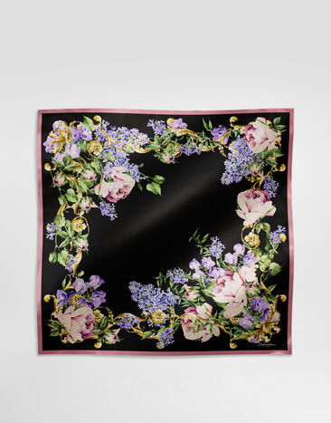 Dolce & Gabbana Tuch aus Seidentwill Blumenprint 70 x 70 Drucken FN092RGDCW7