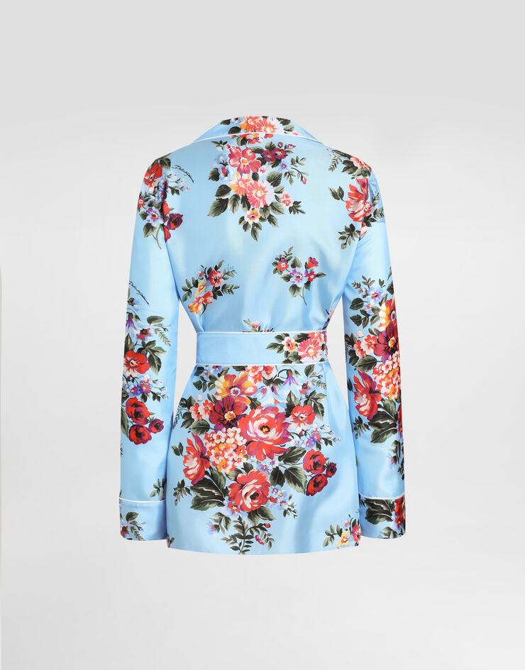 Dolce & Gabbana Flower bouquet-print silk vanity shirt Multicolor F5Q03TIS11I