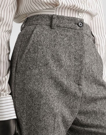 Dolce & Gabbana Wool trousers with dotted print Multicolor FTAM2TFMBAR