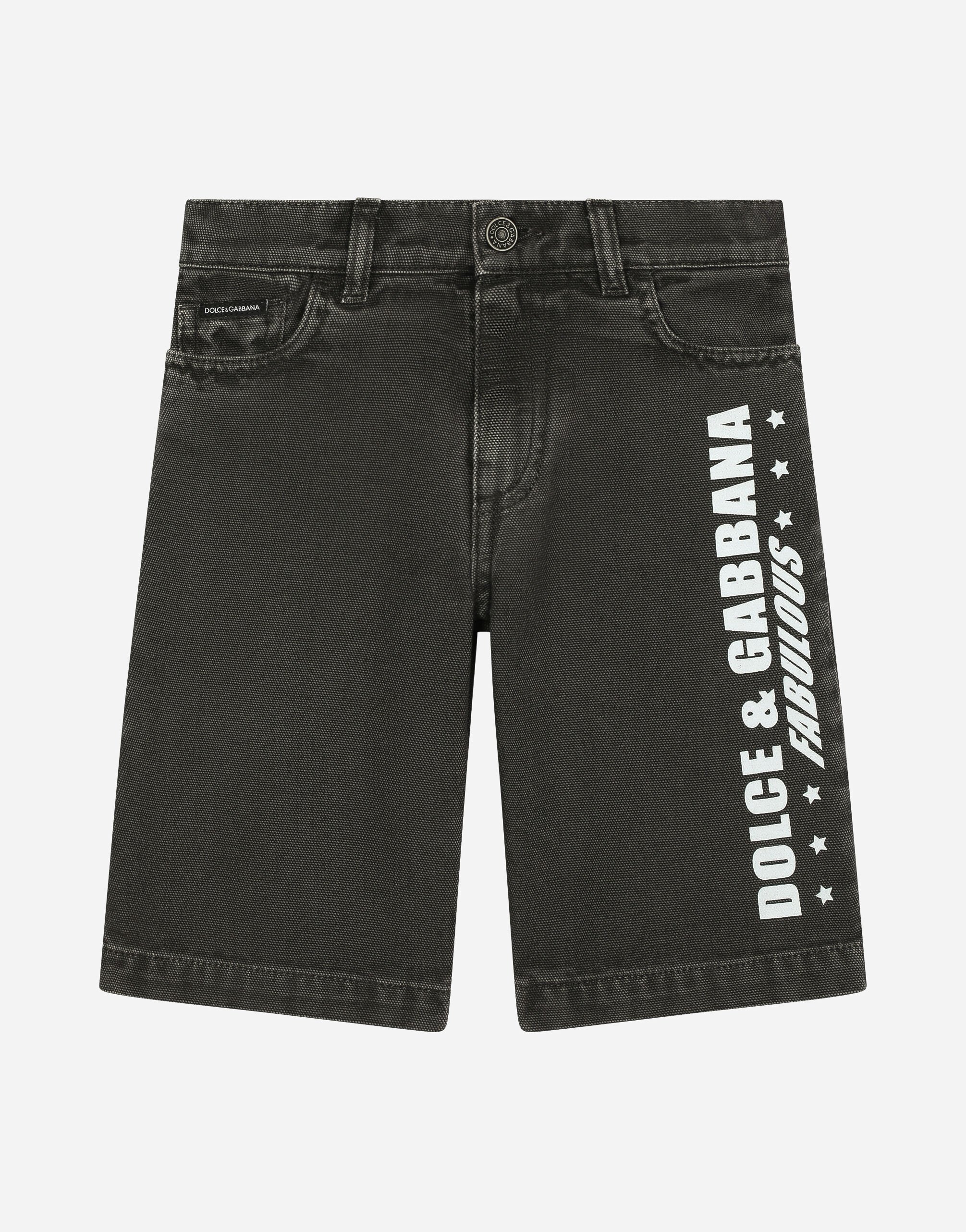 Dolce & Gabbana 5-pocket non-stretch canvas shorts Negro L42Q37LDC28