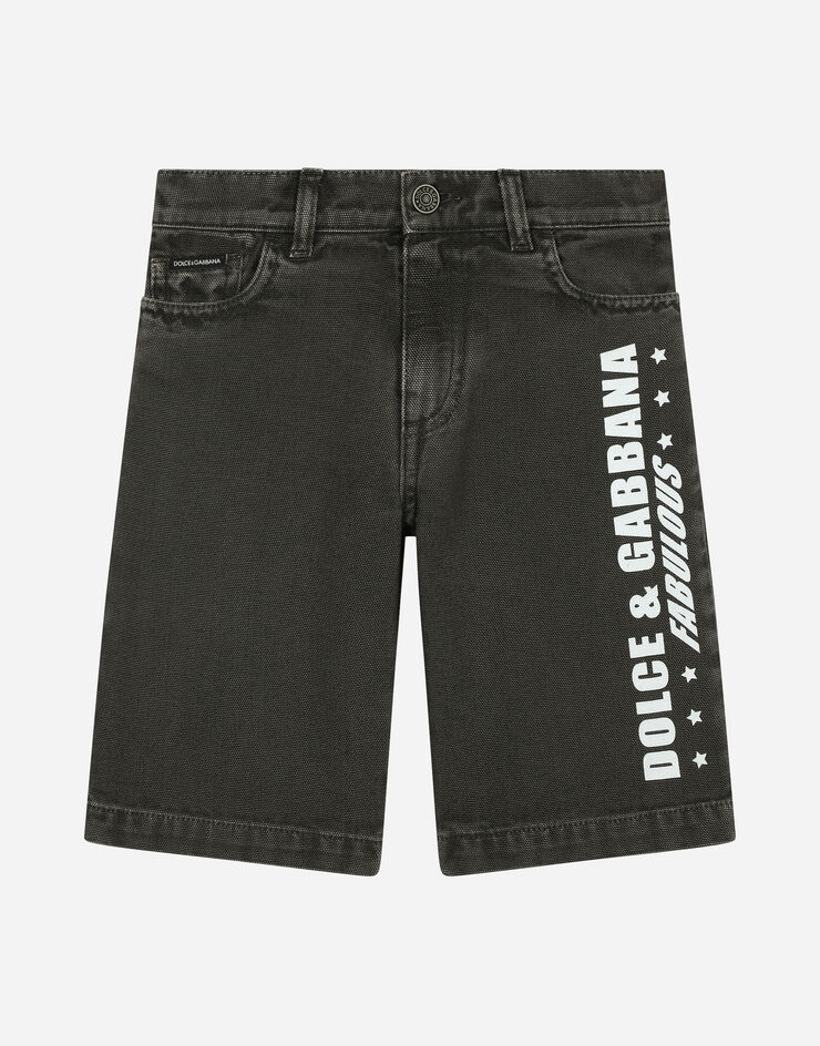 Dolce & Gabbana 5-pocket non-stretch canvas shorts Negro L42Q96LY075