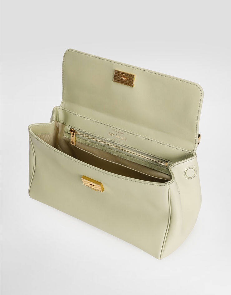 Dolce & Gabbana Medium My Sicily handbag in plongé calfskin Green BB7782B7321