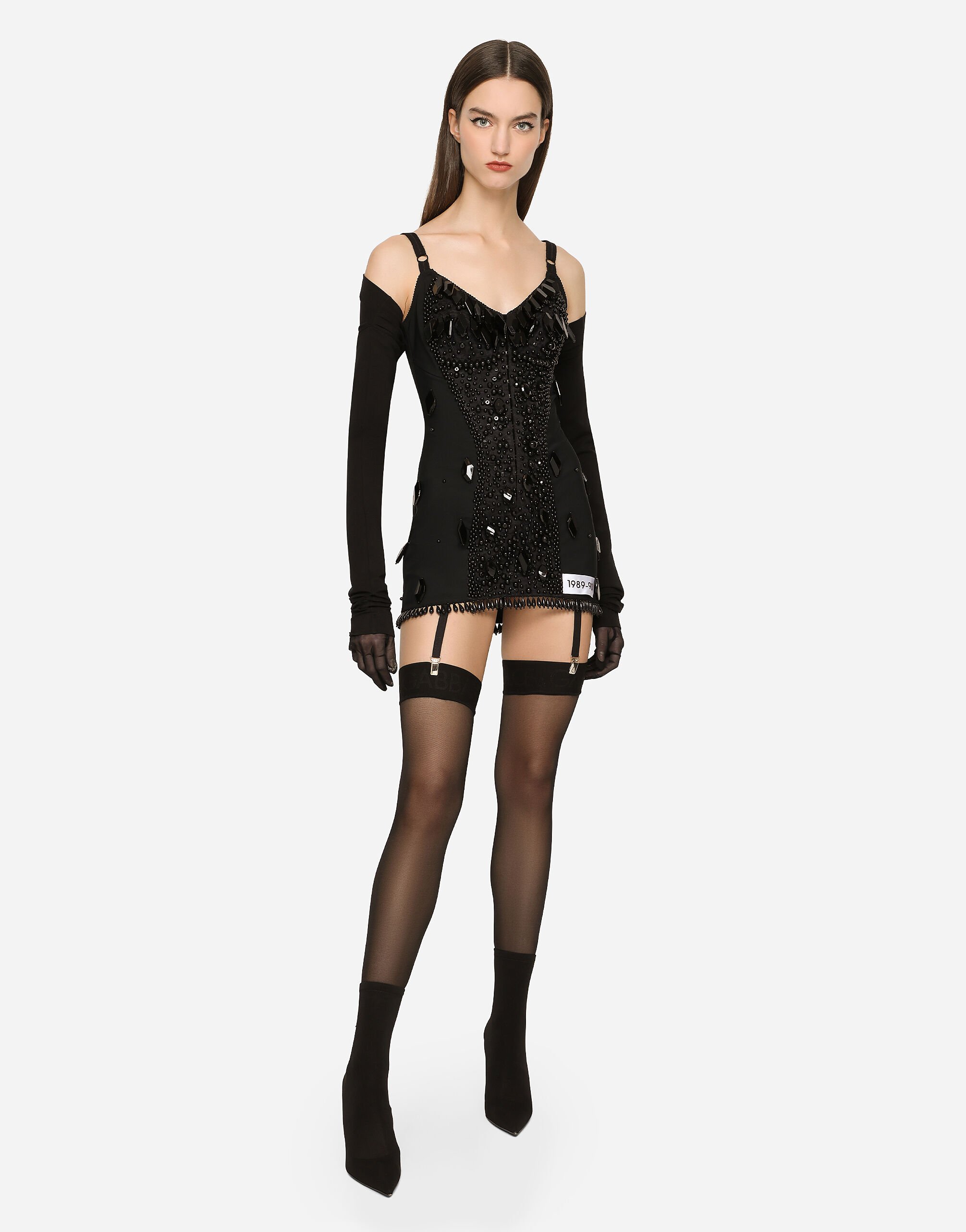 KIM DOLCE&GABBANA Embroidered minidress in Black for Women | Dolce&Gabbana®  US