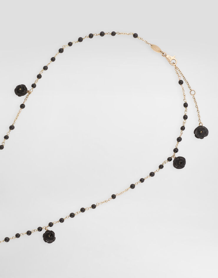 Dolce & Gabbana Yellow gold Devotion rosary necklace with black oval sapphires Gold WNDC2GW0001