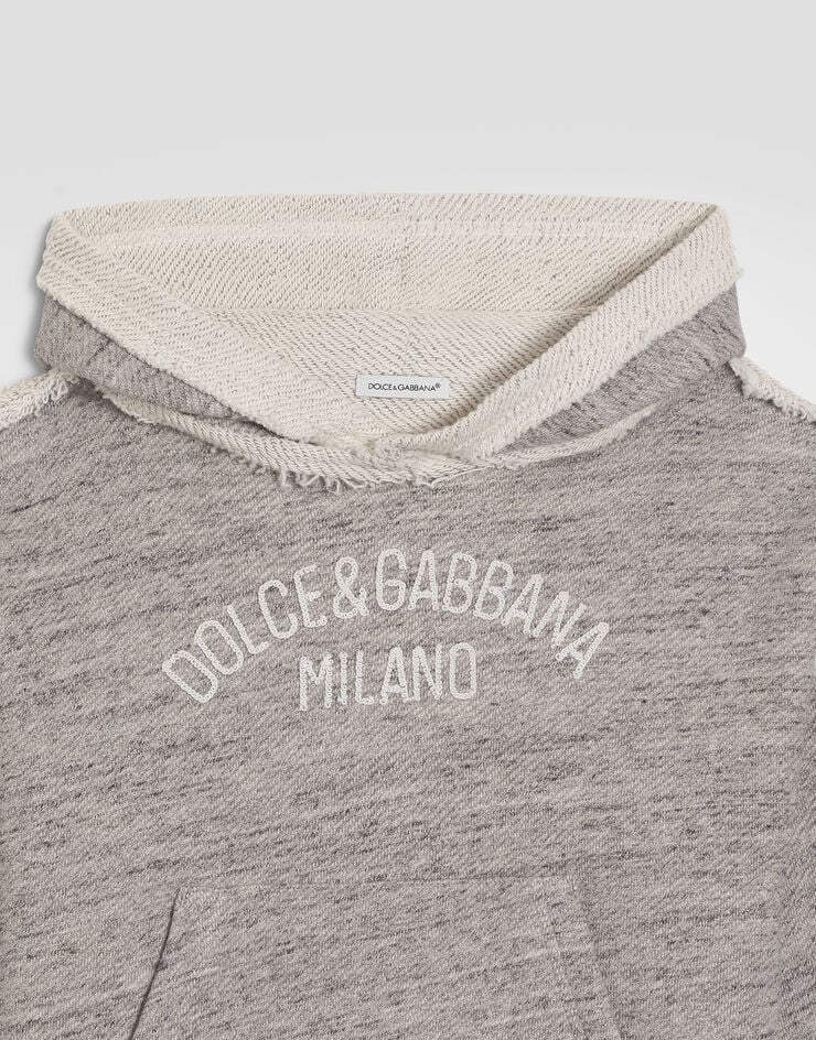 Dolce & Gabbana Cotton sweatshirt with logo Grey L4JWOCHU7Y4