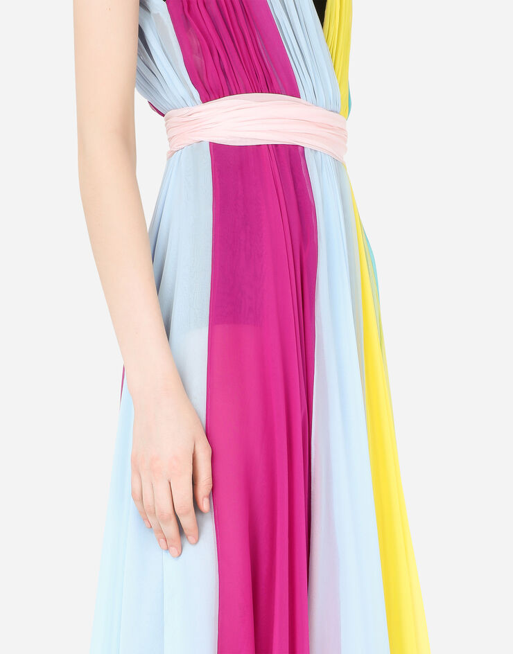 Dolce & Gabbana Long multi-colored chiffon dress Multicolor F6L0DTGDX97