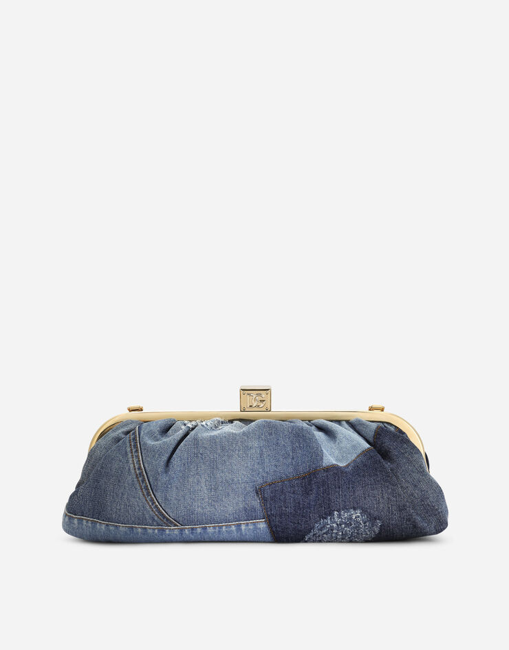 Dolce & Gabbana Clutch maria in denim patchwork con ricami Denim BB7373AJ077